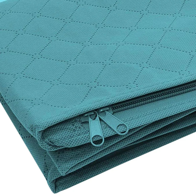 1/3pcs Large Capacity Clothing Storage Box Folding Non Woven Fabric Quilts Clothes Organizer Case With Zipper Organizers