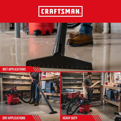 Heavy-Duty 16-Gallon Wet/Dry Shop Vacuum with 6.5 HP Peak Power and Accessories by Craftsman CMXEVBE17595