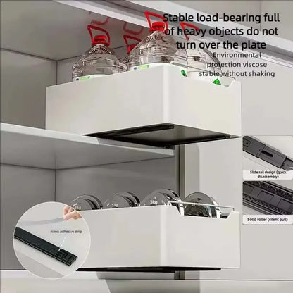 Pull Out Cabinet Organizer with Slide Rails Storage Rack