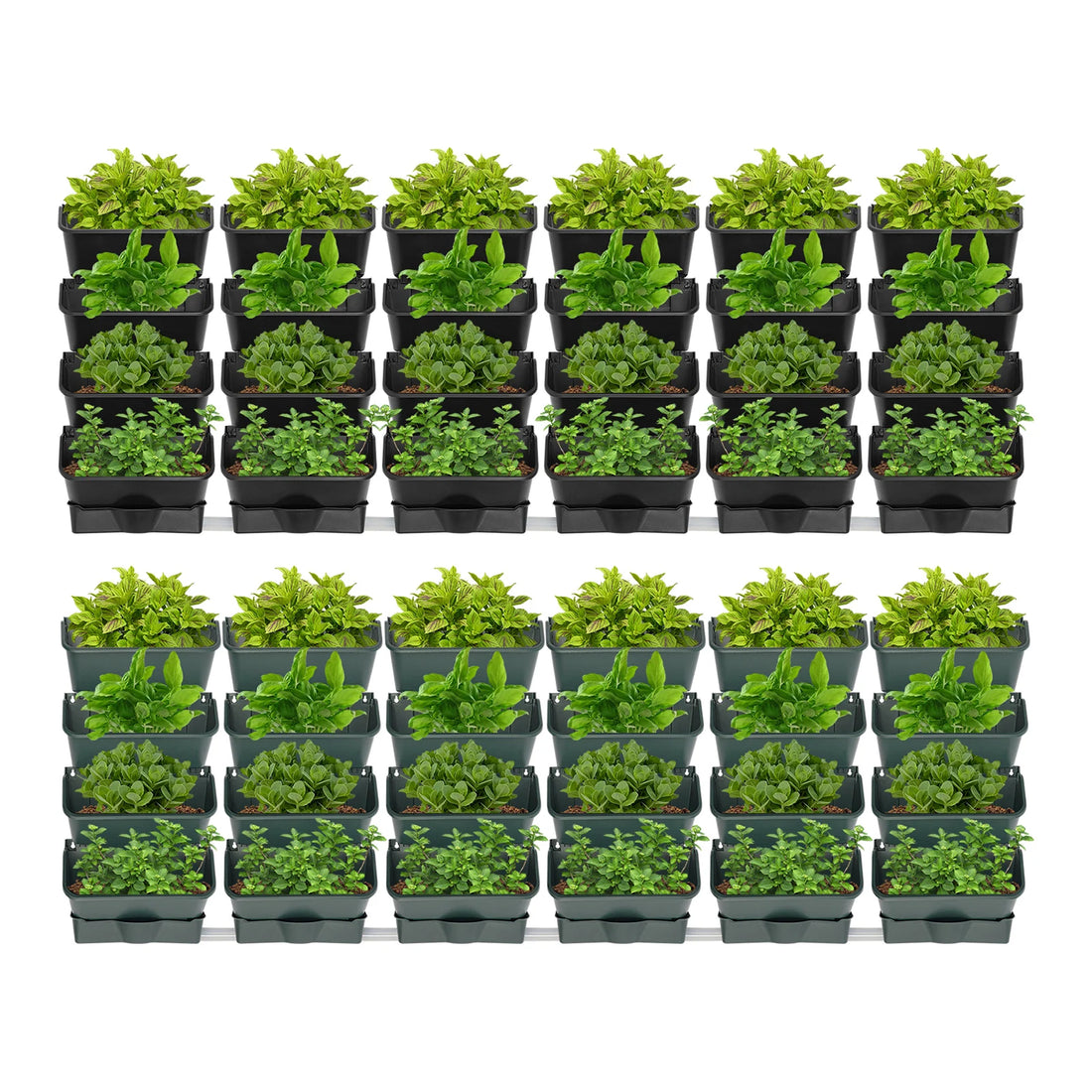 Black/Green Stackable Planter Indoor Outdoor W/ 6 Drainage Pot 18 Plastic Pot 6.56ft Drainage Pipe Hanging Vertical Wall Planter