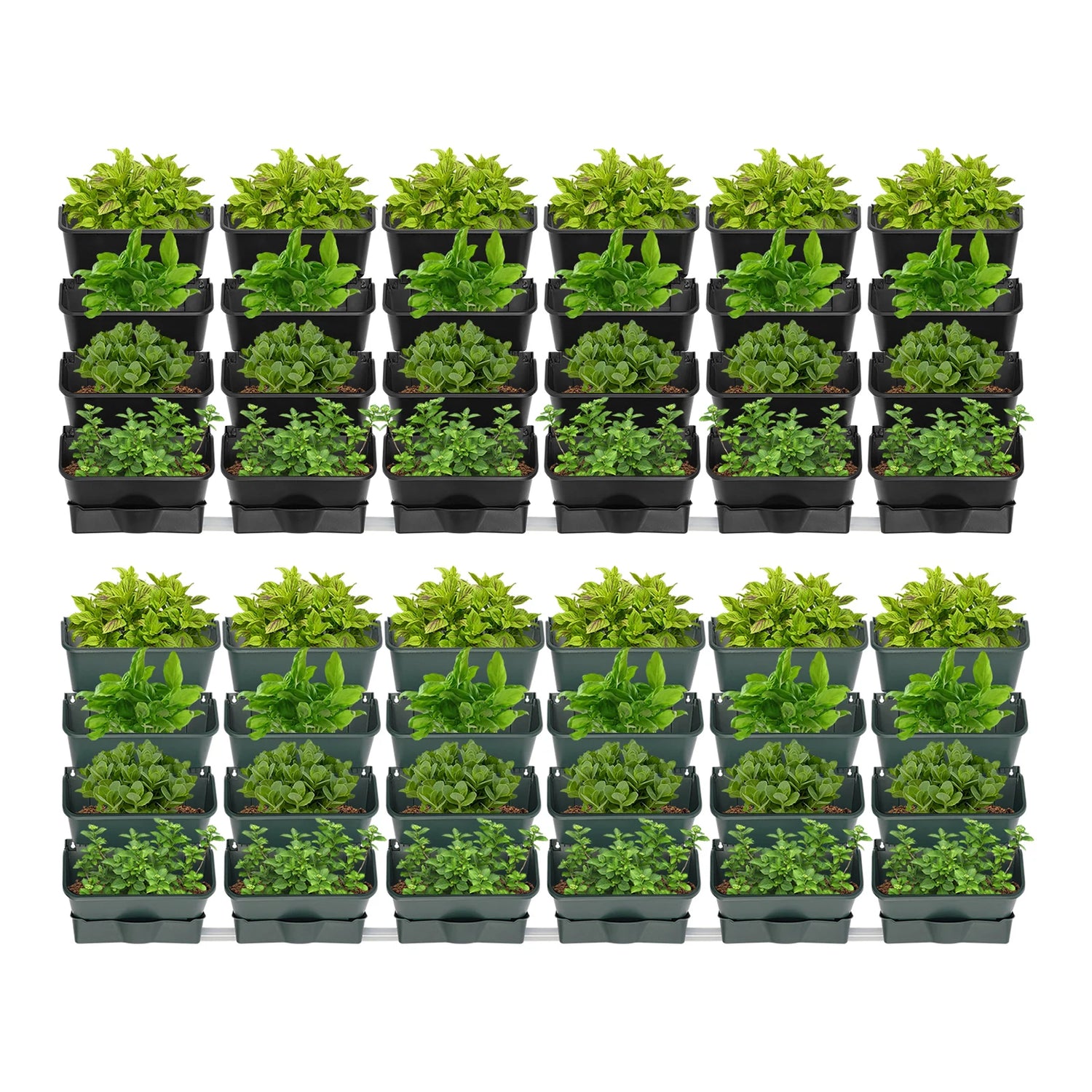Black/Green Stackable Planter Indoor Outdoor W/ 6 Drainage Pot 18 Plastic Pot 6.56ft Drainage Pipe Hanging Vertical Wall Planter