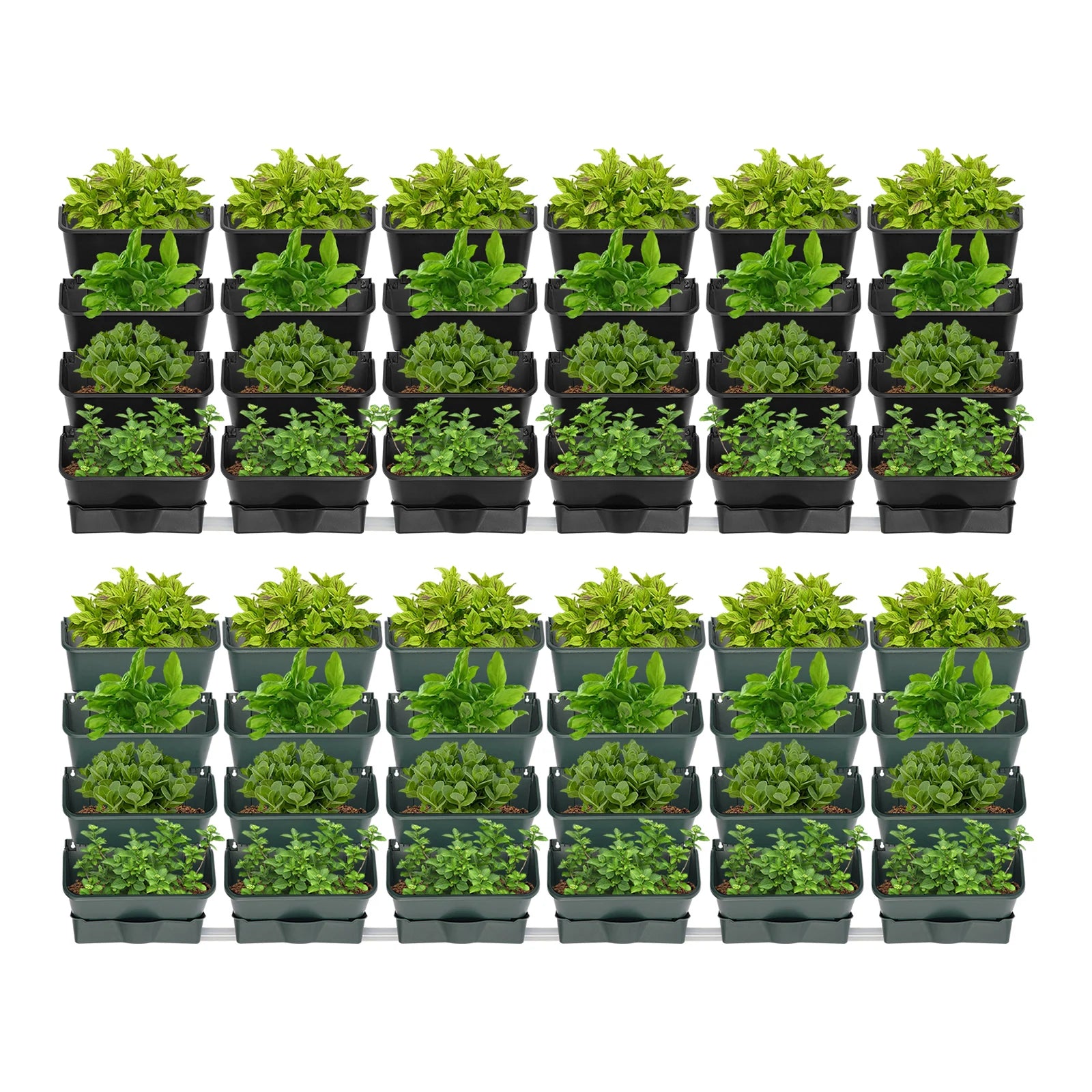 Black/Green Stackable Planter Indoor Outdoor W/ 6 Drainage Pot 18 Plastic Pot 6.56ft Drainage Pipe Hanging Vertical Wall Planter