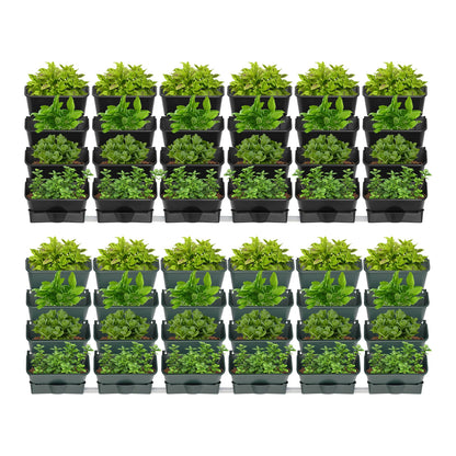 Black/Green Stackable Planter Indoor Outdoor W/ 6 Drainage Pot 18 Plastic Pot 6.56ft Drainage Pipe Hanging Vertical Wall Planter