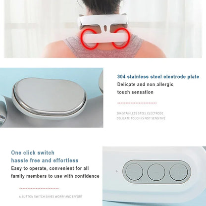 Back Neck Massage Instrument Intelligent Electric, Rechargeable, Heating, Hot Pressing, Magnetic Pulse Neck Massage Instrument