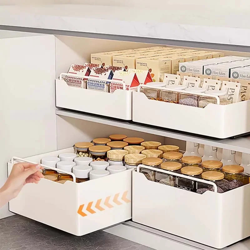 Pull Out Cabinet Organizer with Slide Rails Storage Rack