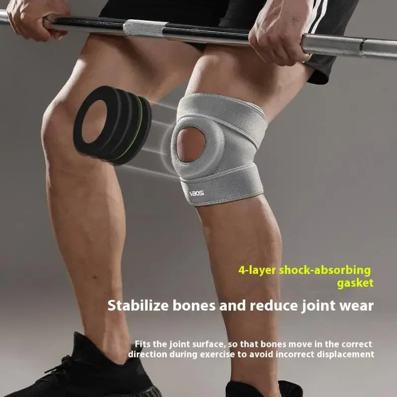 1Pcs Micro-Elastic Adjustable Knee Pad Joint Support Breathable Sports Kneepad Guard with Patella Protector for Meniscus Ligamen