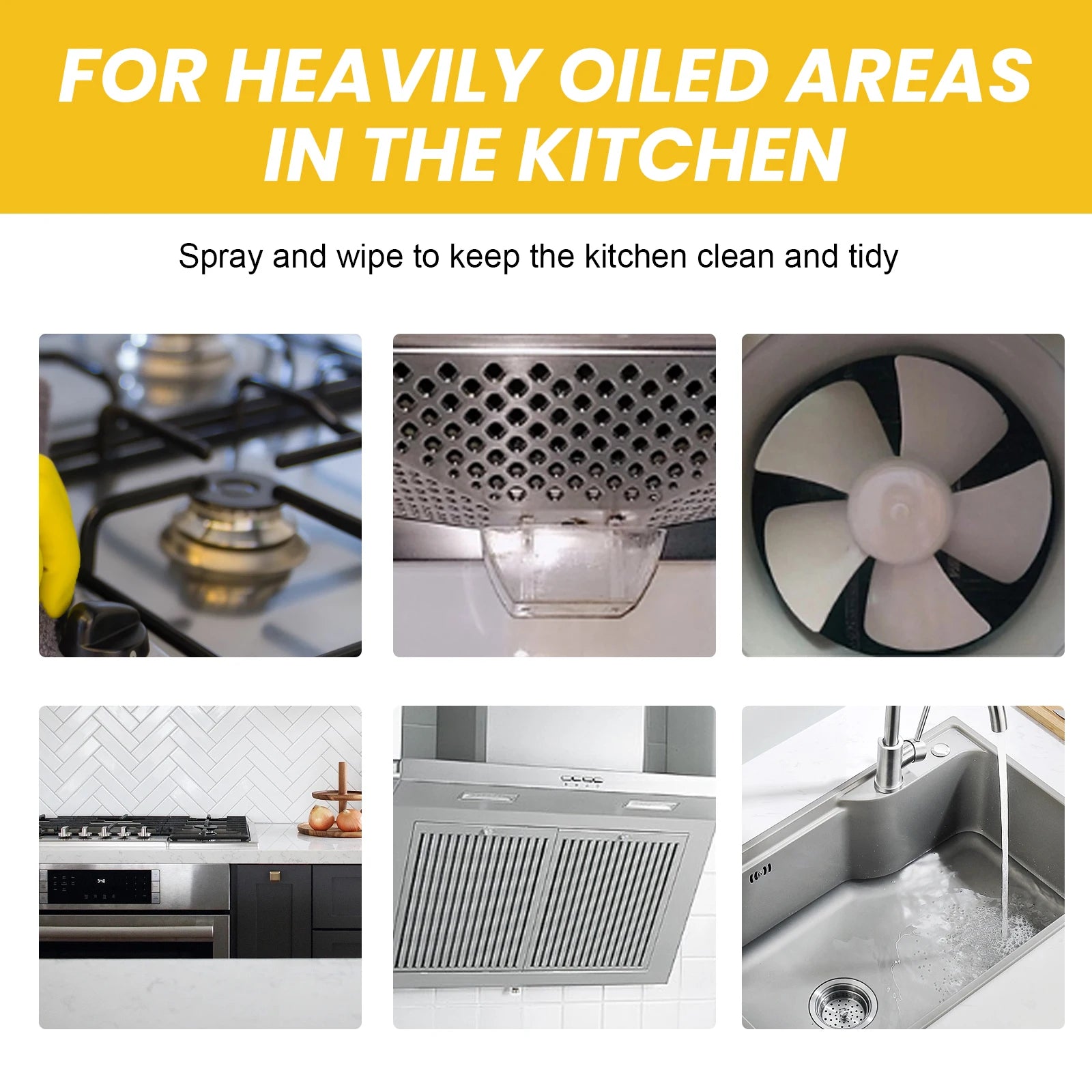 100ml Heavy Oil Cleaner Powerful Kitchen Oil Stain Degreaser Oil Stain Remover Cleaning Grills Ovens Home Cooktop Cleaning Spray