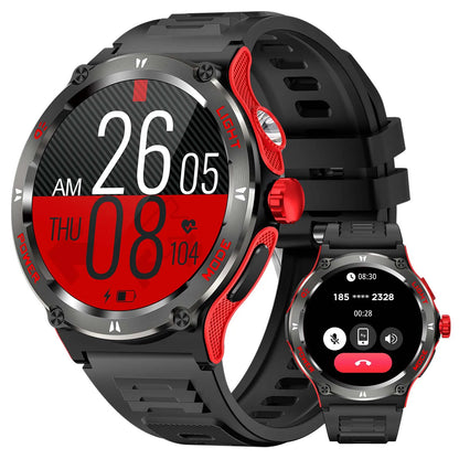 EIGIIS Smart Watch 3ATM Waterproof 1.53" KT76 Men Sport With Compass And LED Flashlight Heart Rate Sleep Analysis Bluetooth Call