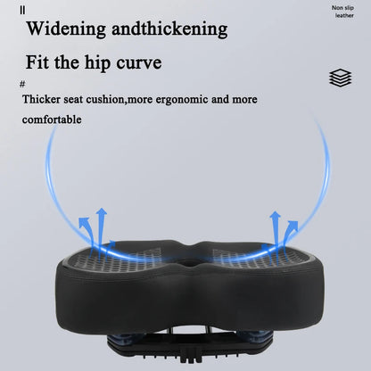 DRCKHROSComfortable Bicycle Saddle Double Shock Absorption Commuter Cycling Seat High Elastic Widen MTB Road Bike Cushion