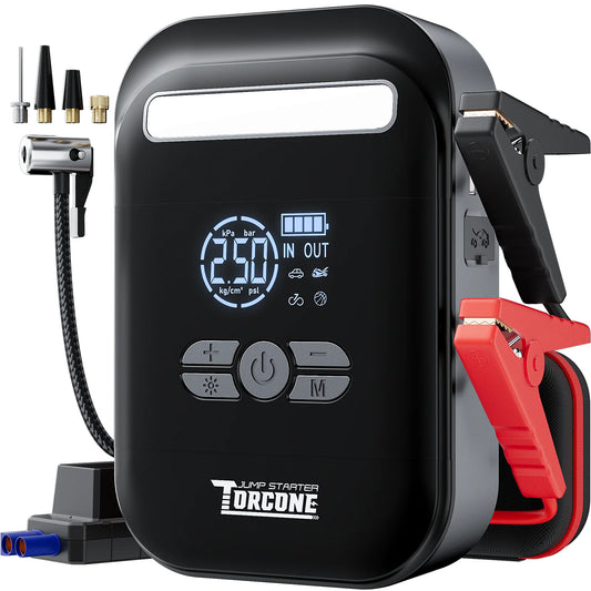 Car Jump Starter with Air Compressor 6000A Battery Booster 150PSI Air Pump 20000mAh (10.0L Gas/8.0L Diesel) Portable Power Bank