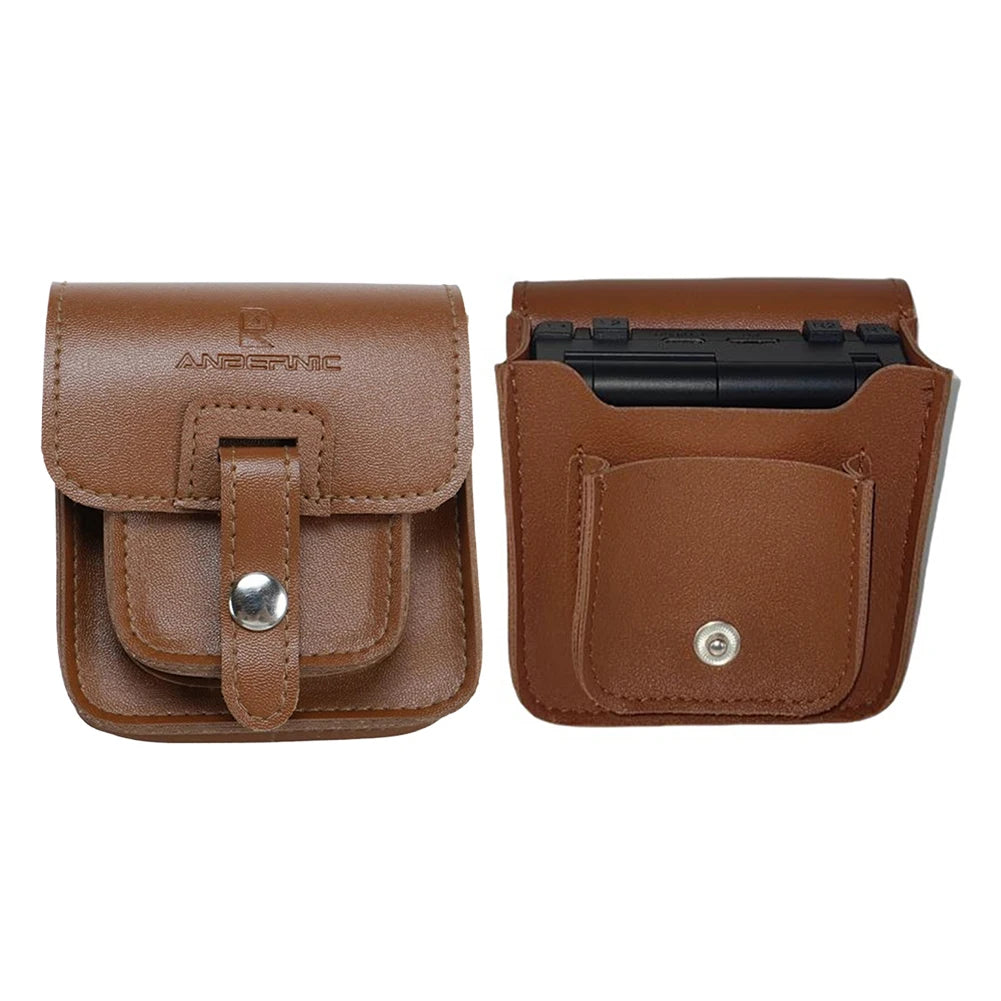For Anbernic RG34XXSP Game Console Carrying Case Anti-Scratch Leather Console Protective Bag PU Leather Outdoor Flap Storage Bag