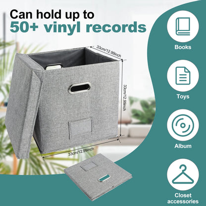 Large Foldable Organizer with Lock Fireproof Waterproof Vinyl Record Storage Box for Home Office Multi-functional Organizer