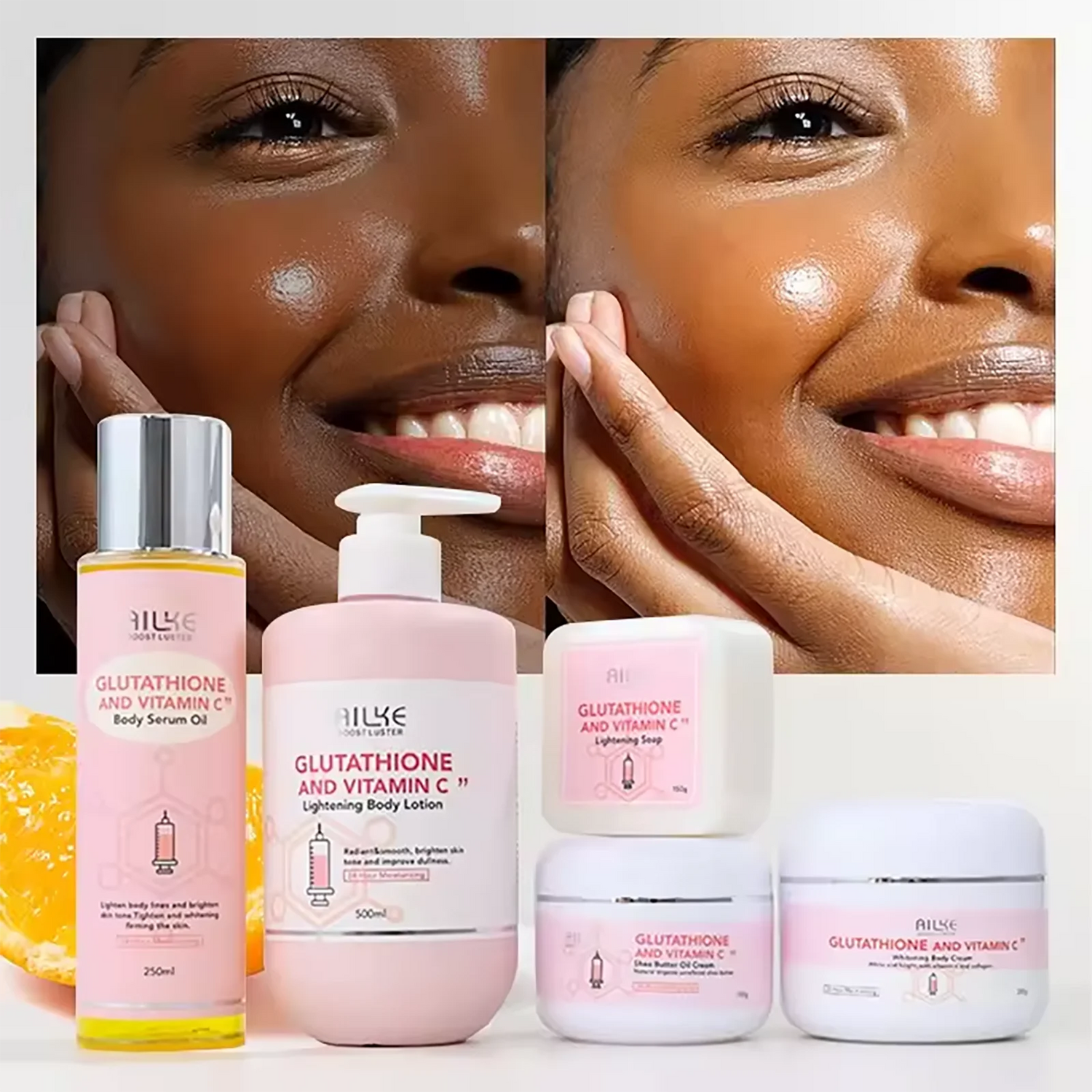 AILKE Vitamin C Cream, Hydration &amp; Brightening Lotion, Improve Dull Skin, Clean Skin, Glowing Beauty Face &amp; Body Care