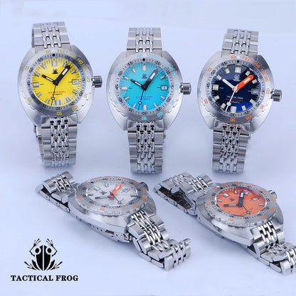 Tactical Frog Diver Watches Mens SUB 300 Sapphire 20ATM Water Resistance C3 Luminous Stainless NH35 Automatic Mechanical Watch