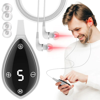 Laser Therapy for Tinnitus Portable Red Light Therapy for Ears 650NM Otitis Media&amp;Deafness&amp;Ear Canal Laser Irradiator Reduce Tin