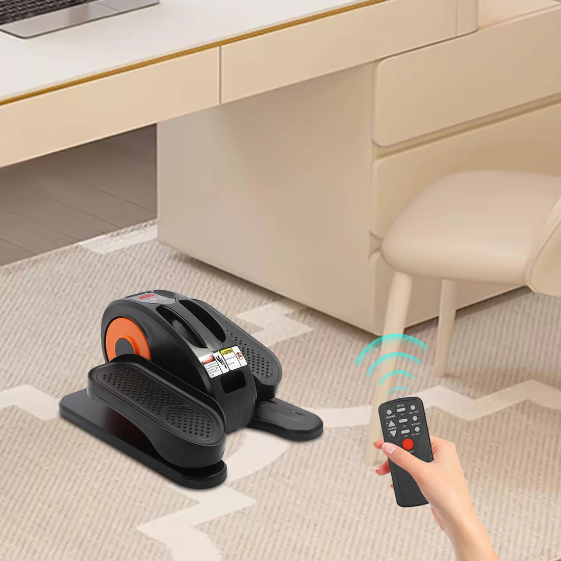 Under Desk Elliptical Machine Portable Pedal Ellipse Leg Exerciser LED Display