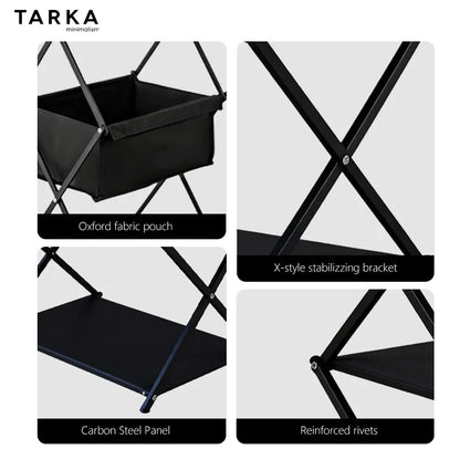 TARKA Camping New Storage Rack Three-Layer Shelf Folding Storage Rack For Outdoor Barbecue Storage Rack Multifunctional Shelf