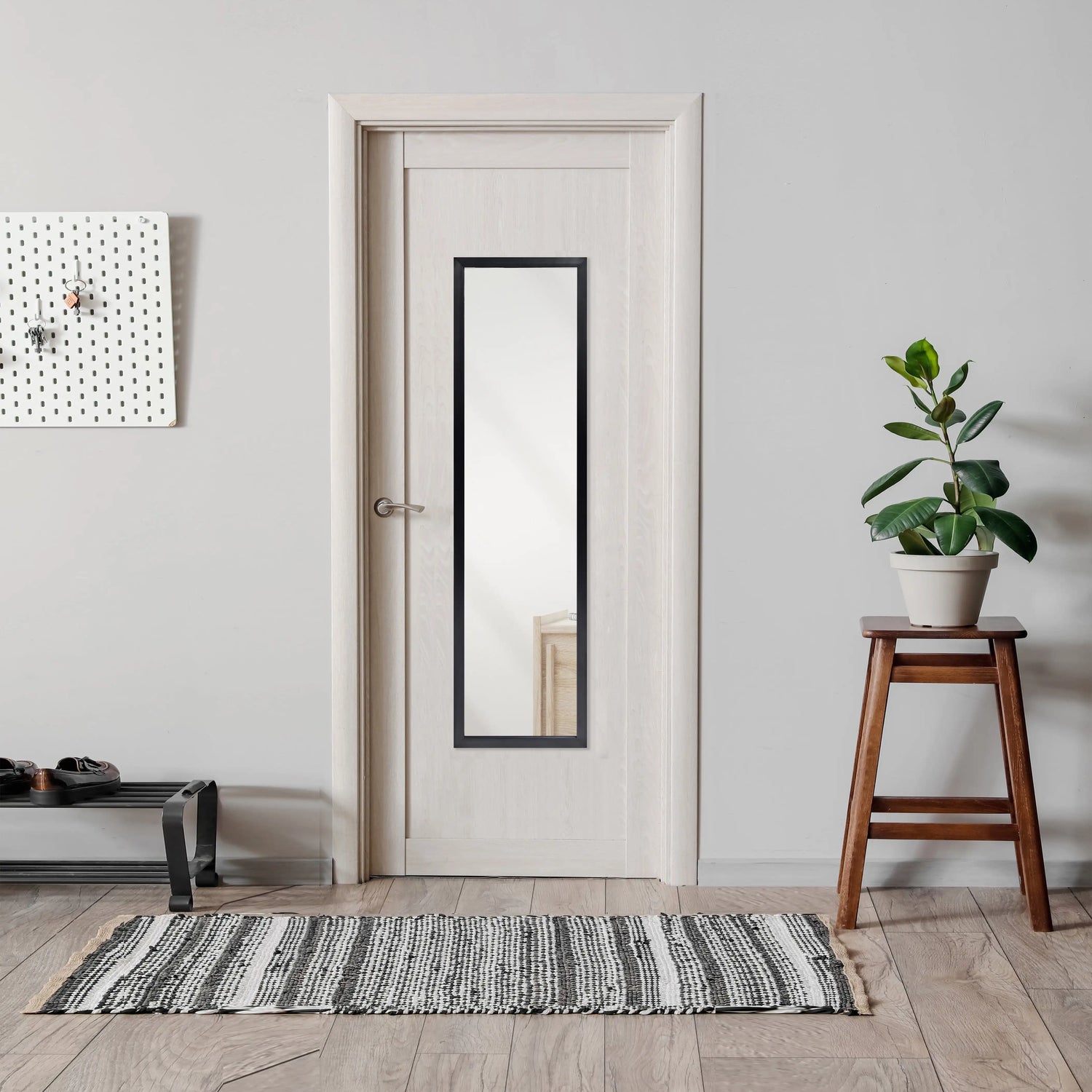 13x49 Black Rectangle Large Wall Mirror for Bathroom or Living Room