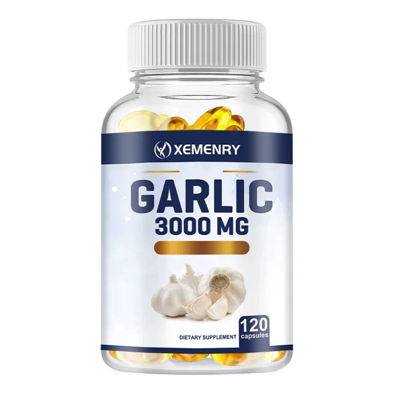 Garlic Capsules 3000mg - for Immune and Cardiovascular,  Antioxidant，Cholesterol Health - 120 Capsules
