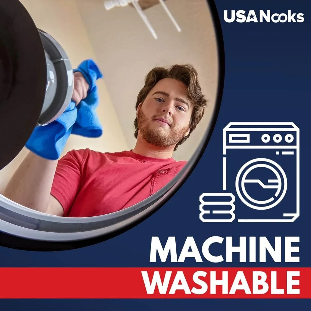 6-Pack Microfiber Cleaning Cloths - 11.5"x11.5" High Performance, Durable for 1200 Washes, Super Absorbent for Effective Grime a