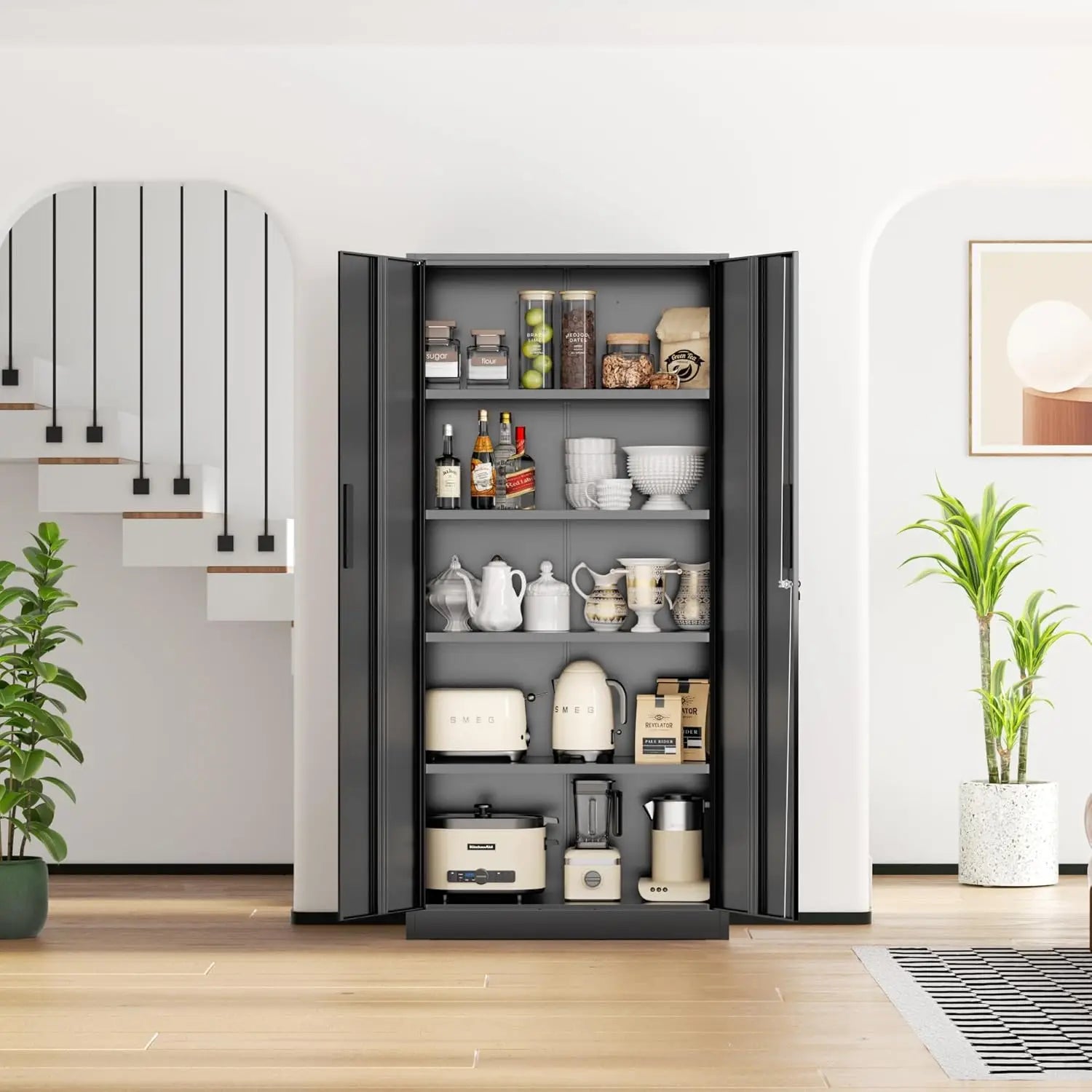 Metal Storage Cabinets with Lock, Tool Cabinet, 72" Locking Steel Storage, Tall Locker Organizer Garage Cabinets, Customized