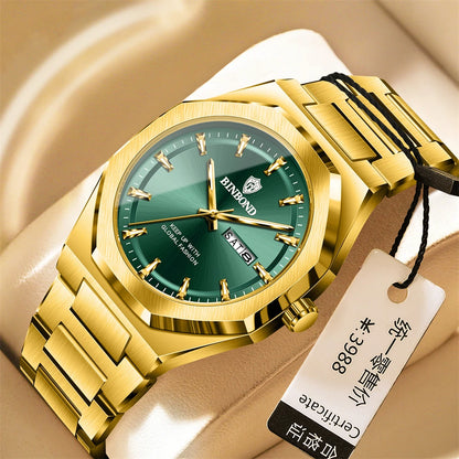 BINBOND Luxury Quartz Man Wristwatch Sport Men Watches Waterproof Luminous Date Week Stainless Steel Men&