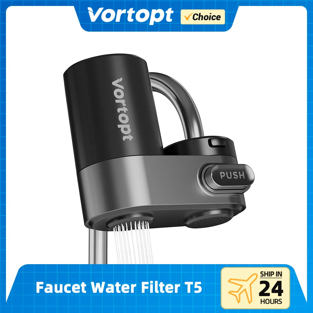 Vortopt Black Faucet Water Filter 350 Gallons 5 stages Drinking Water Purifier Tap Filtration Kitchen Faucets Filtro 2 outlets