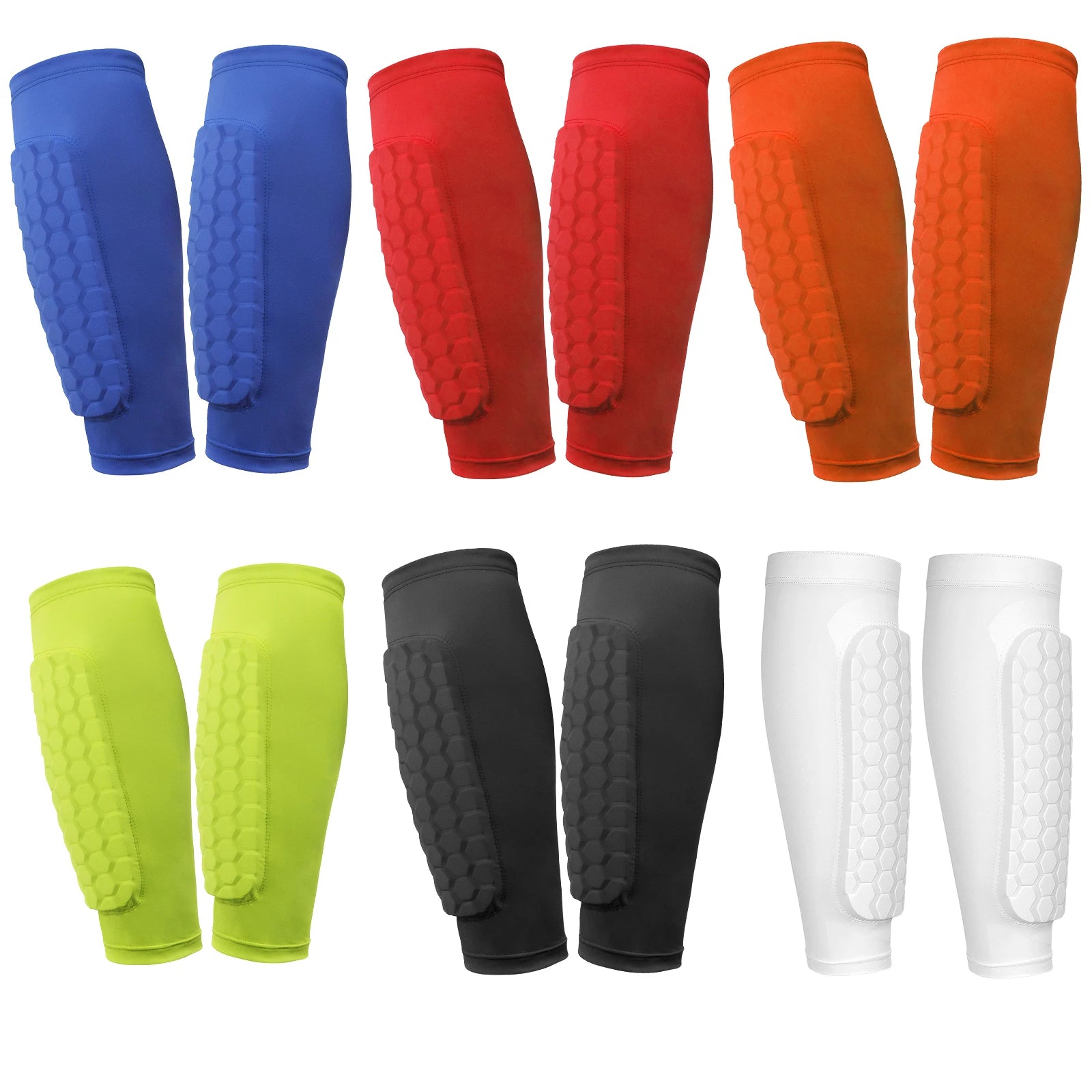 Soccer Shin Pads with Honeycomb Pads Football Shin Pads Ergonomic Lightweight Calf Protective Gear for Kids Youth Adults