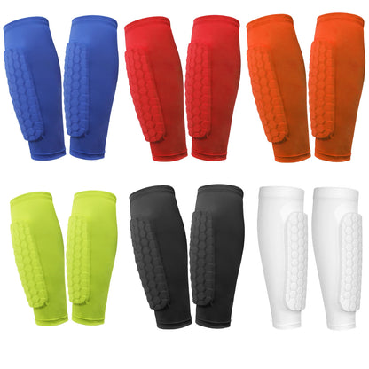 Soccer Shin Pads with Honeycomb Pads Football Shin Pads Ergonomic Lightweight Calf Protective Gear for Kids Youth Adults