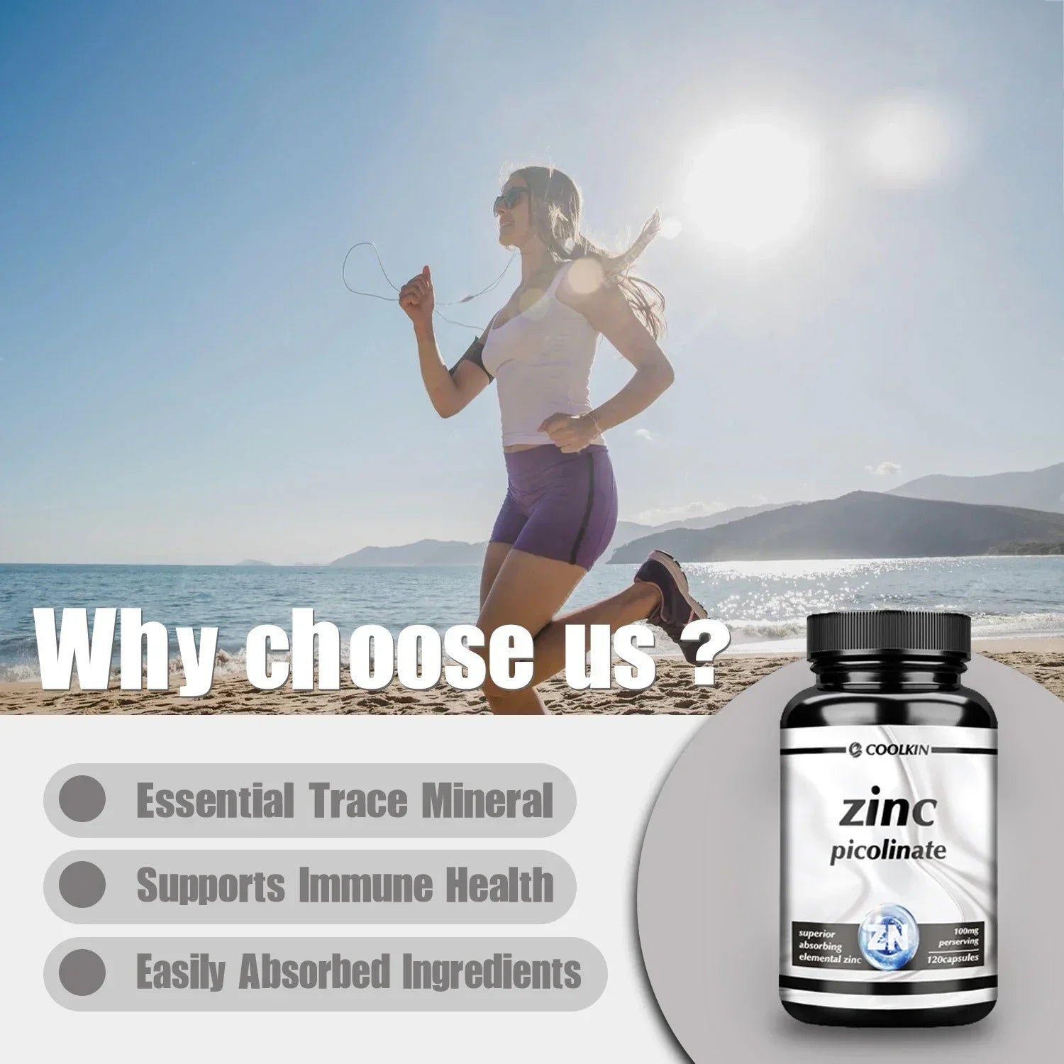 Zinc Picolinate Capsules - Boosts Immune Support, Sleep &amp; Energy