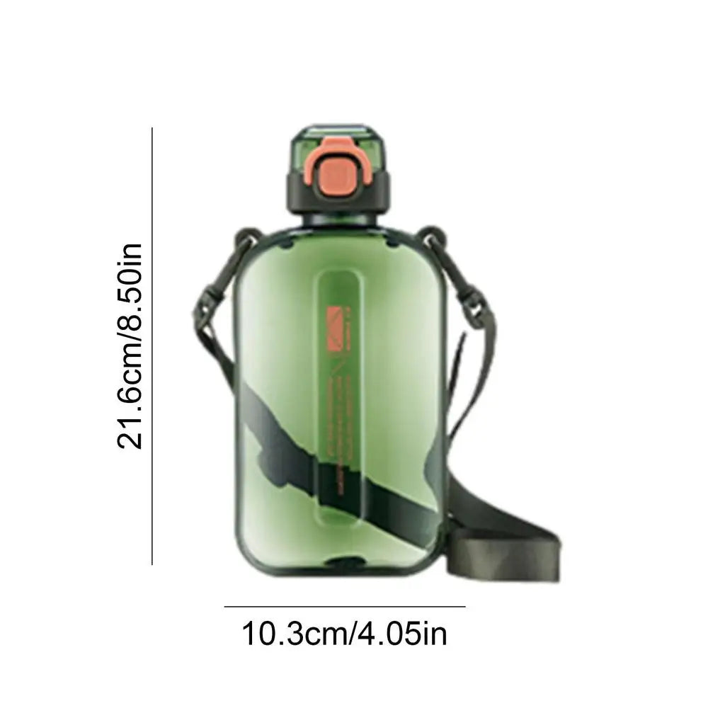 Travel Portable Bottle, 750ml Flat Water Bottle For Camping, Outdoor Hiking Straight Drinking Kettle, Saving Storage Bag Space
