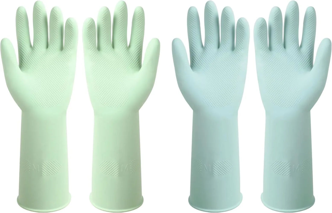 Dishwashing Rubber Gloves Reusable Kitchen Gloves 2Pairs Cleaning Gloves for Washing Dishes Long-lasting&amp;Non-Slip