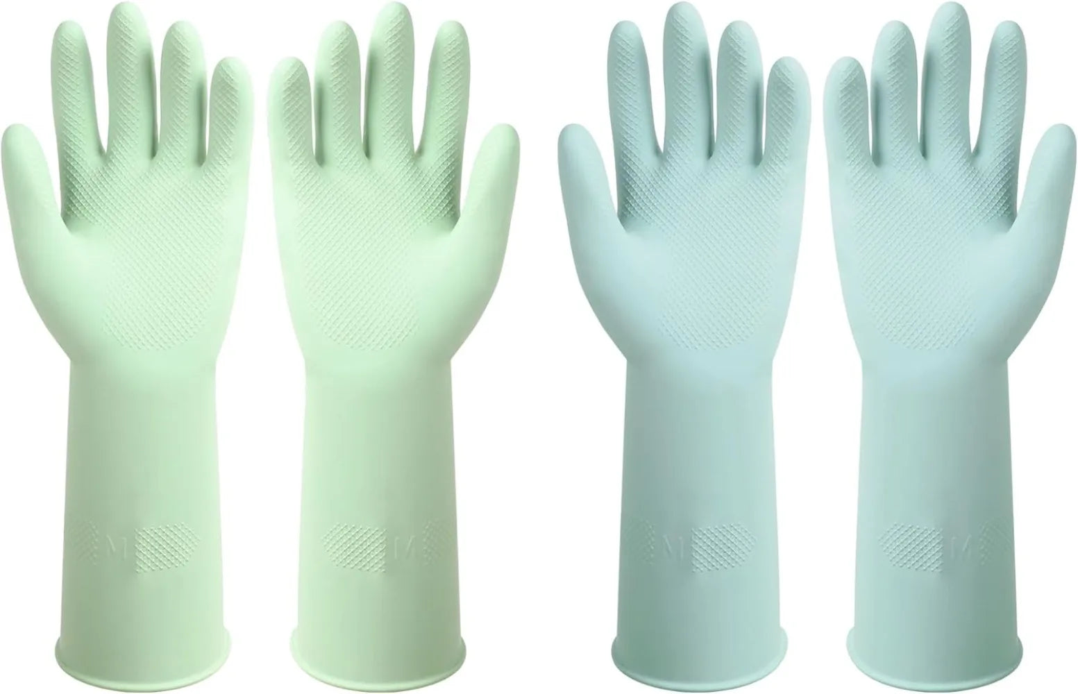 Dishwashing Rubber Gloves Reusable Kitchen Gloves 2Pairs Cleaning Gloves for Washing Dishes Long-lasting&amp;Non-Slip