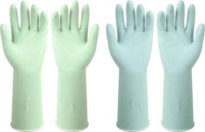 Dishwashing Rubber Gloves Reusable Kitchen Gloves 2Pairs Cleaning Gloves for Washing Dishes Long-lasting&amp;Non-Slip
