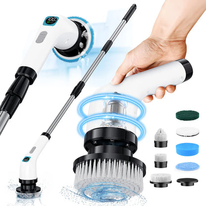 Electric Cleaning Brush 7 in 1 Replaceable Head Household Wireless Rotatable Cleaning Brush For Bathroom Kitchen Windows Toilet
