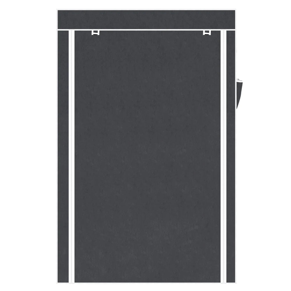 64" Portable Closet Storage Organizer Wardrobe Clothes Rack with Shelves Gray
