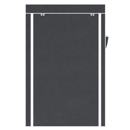 64" Portable Closet Storage Organizer Wardrobe Clothes Rack with Shelves Gray