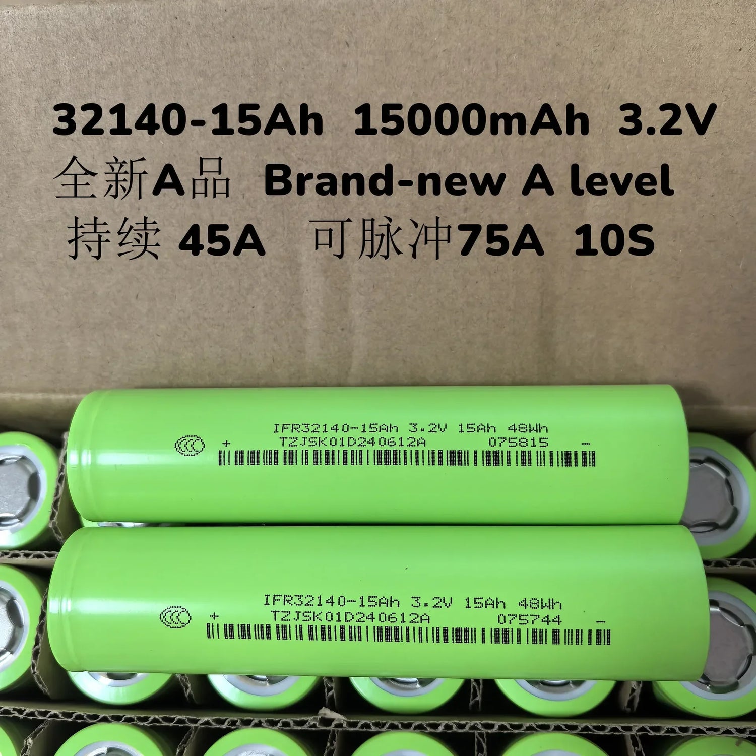 15Ah 32140 Lifepo4 Battery 3.2V 48WH Large Capacity Scooter Battery Cell A-grade Lifepo4 32140 Eve for Assembling Battery Pack