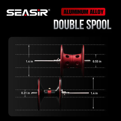 Seasir Salminus Baitcasting Fishing Reel Max Drag 12Kg 8.0:1 High Gear Ratio Metal Aluminum Frame coil