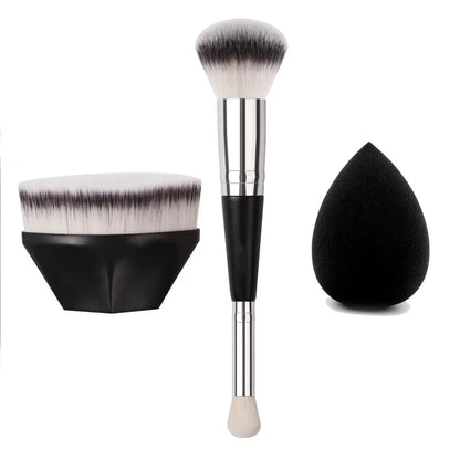 Rounded Taperd Dual-ended Foundation Brush Short Hair Flawless Makeup Brushes Dual-purpose Makeup Brush for Liquid Cream Powder