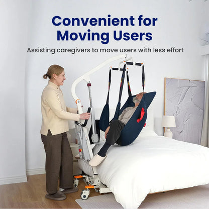 Electric Transfer Lift - Adjustable Hydraulic Lift Chair for Seniors, 400lbs Weight Capacity, Ergonomic Handles &amp; Sturdy Frame