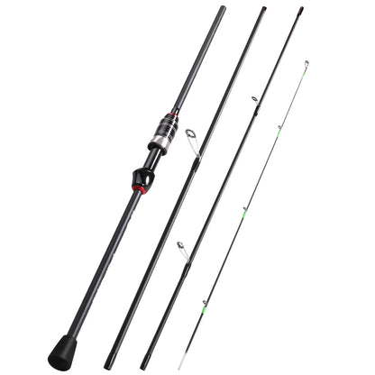 Sougayilang Casting Spinning Fishing Rod 1.8m UltraLight Carbon Fiber Rod Pole 4Section with EVA Handle Baitcasting Fishing Rod