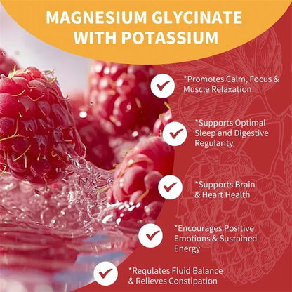 Magnesium Glycinate Gummies - Calm, Relieves Stress, Promotes Sleep, Support Memory, Concentration &amp; Muscle Spasms - 120pcs