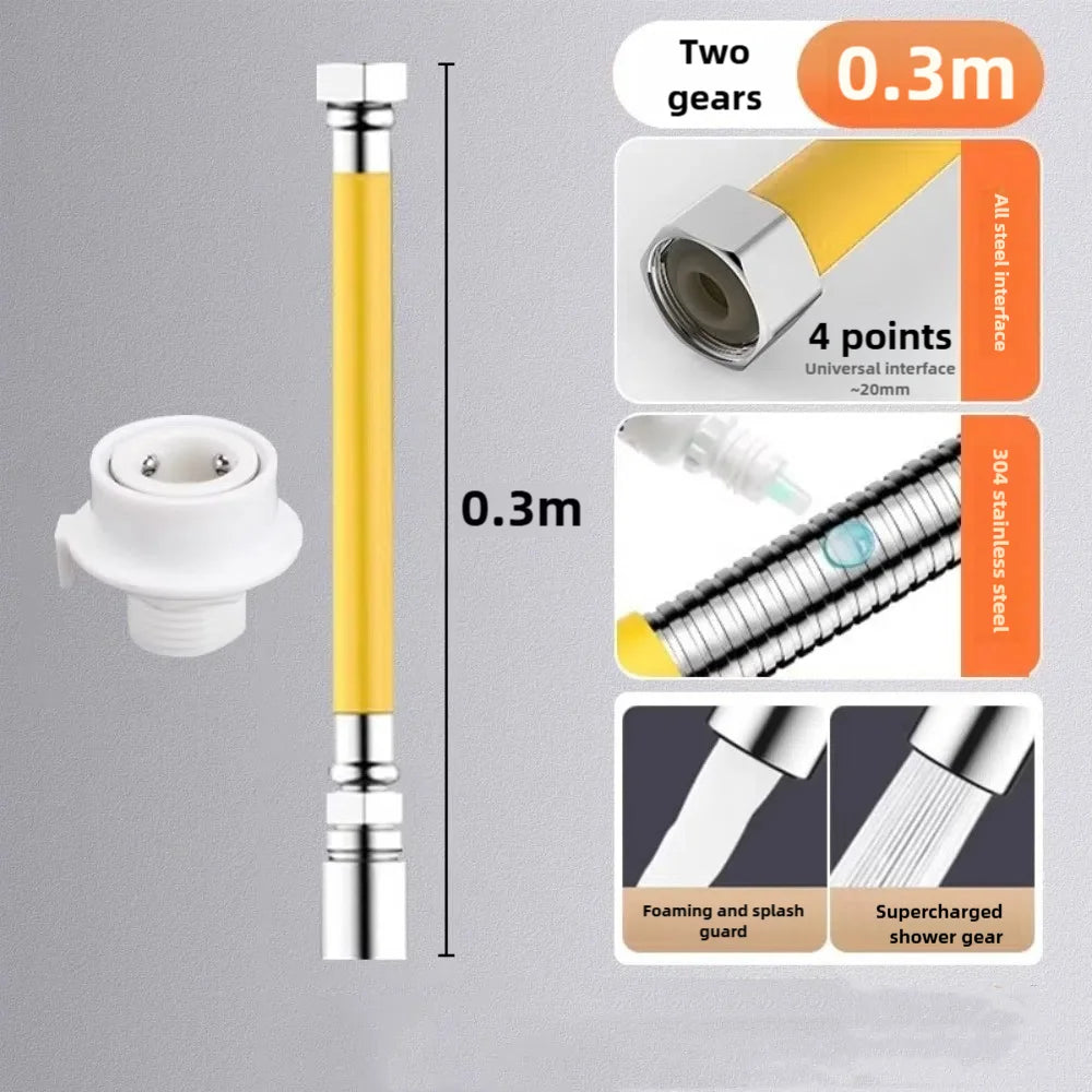 2 Mode Adjust Faucet Extension Extender Adjust Stainless Steel Extension Tube Free Bending Splashproof 360 Degree Extension Tube