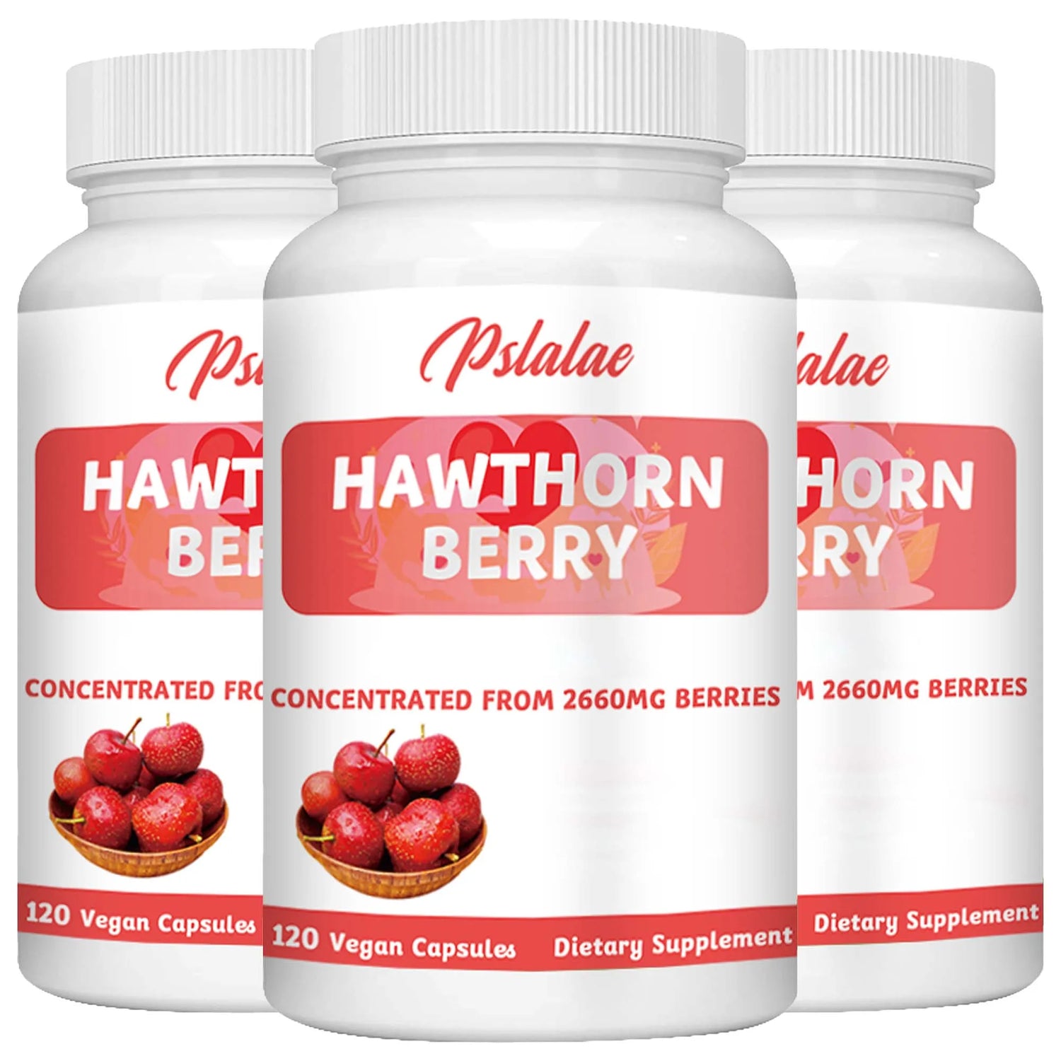 Hawthorn Berry Capsules - Promotes Blood Circulation, Relieves Stress and Digestion - 120 Capsules