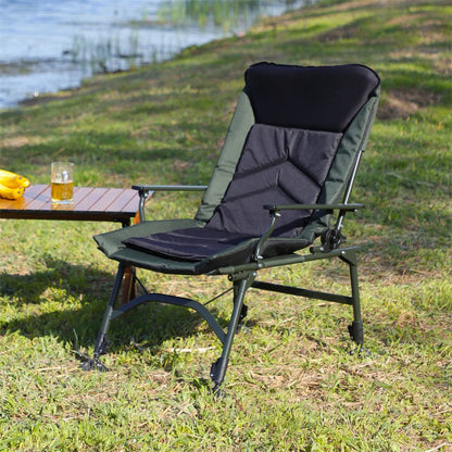 Folding recliner with adjustable 5 angles, suitable for indoor or outdoor camping and hiking, convenient and portable.