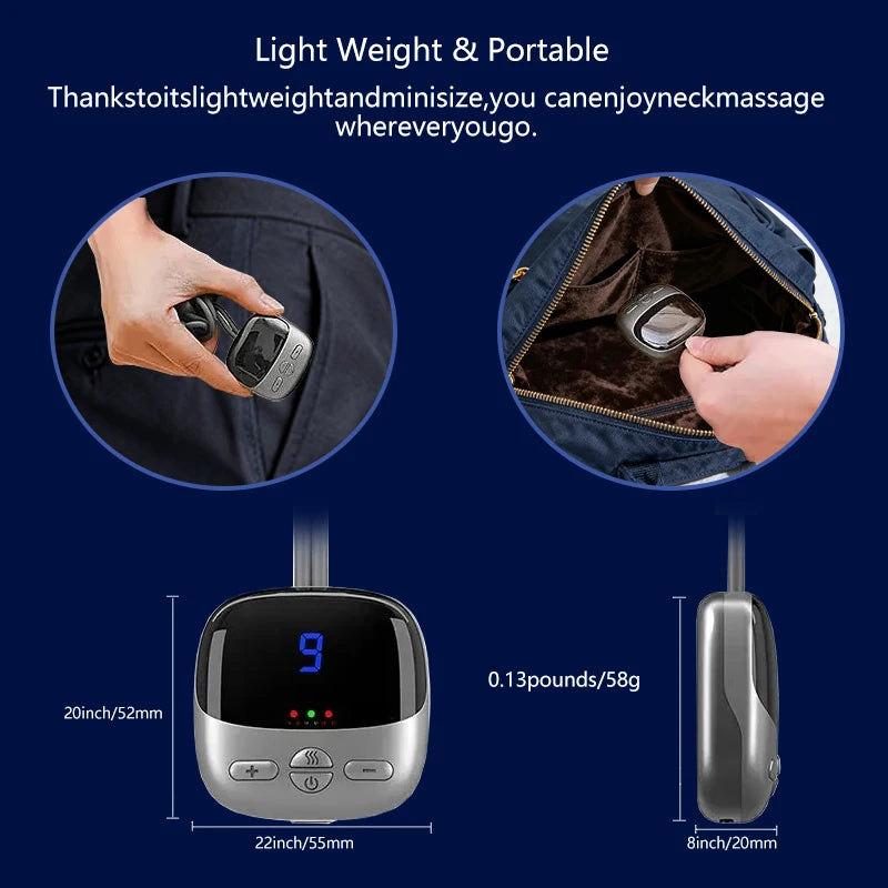 Smart Cervical Massager System - 5 Frequency Modes with Ergonomic Wrap Design for Office &amp; Travel