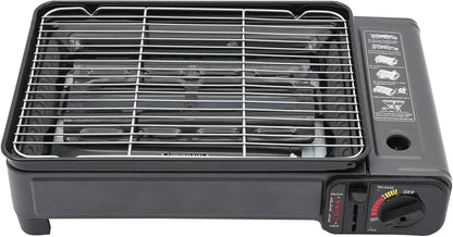 BYMAOCAR Butane Grill with Grill Net Stove Portable Camping Grill Gas Stove for Camping Traveling Trekking