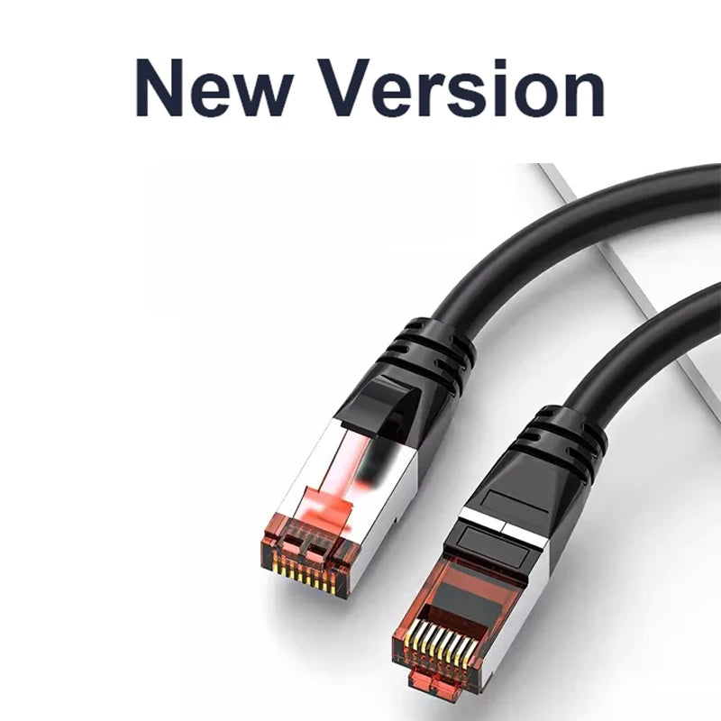 2025 Ethernet Cable Cat6 RJ45 Lan Flat Cable SSTP Network Internet 12m Patch Cord for Computer Router Laptop PC Ethernet