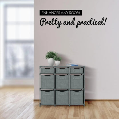 9 Cube Closet Organizers, Includes All Storage Cube Bins, Easy To Assemble Storage Unit With Drawers | Room Organizer
